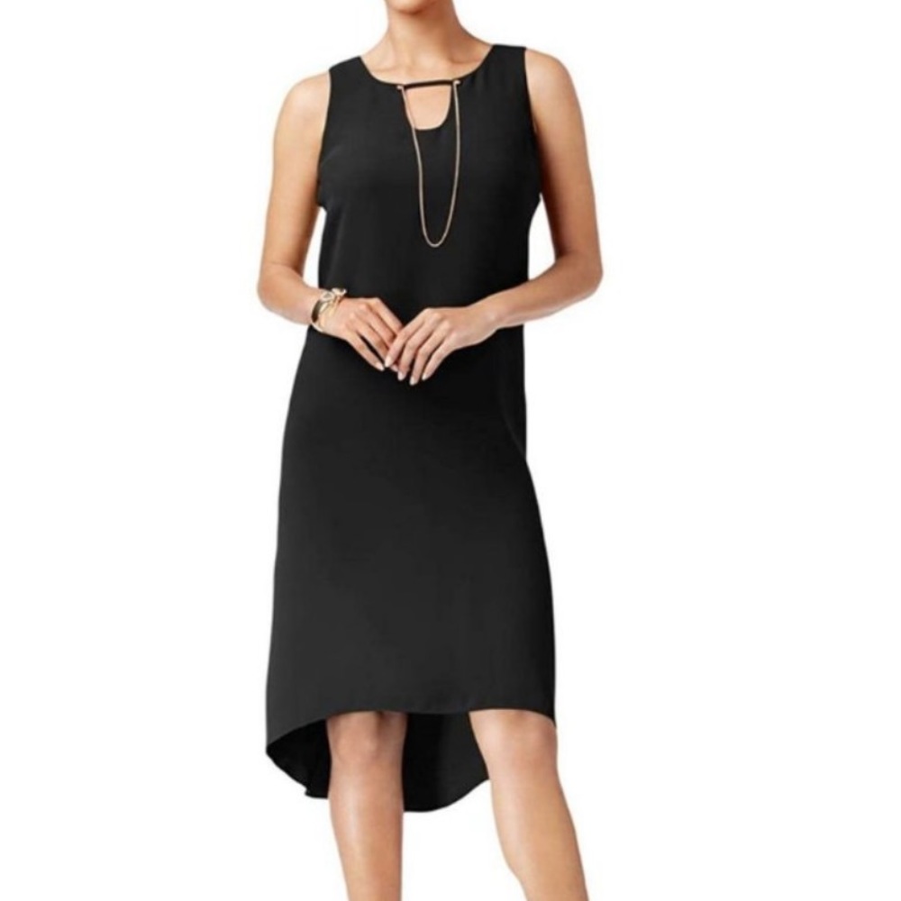 THALIA SODI Black Hi-Low Punta Cana Sleeveless Shift Dress NWT